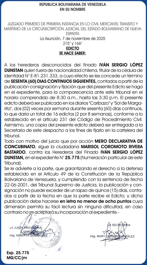 CARTEL IVAN SERGIO LOPEZ DUNSTAN 26-11-25