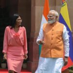 Delcy Rodríguez fue recibida este #4Jun por el primer ministro de la India